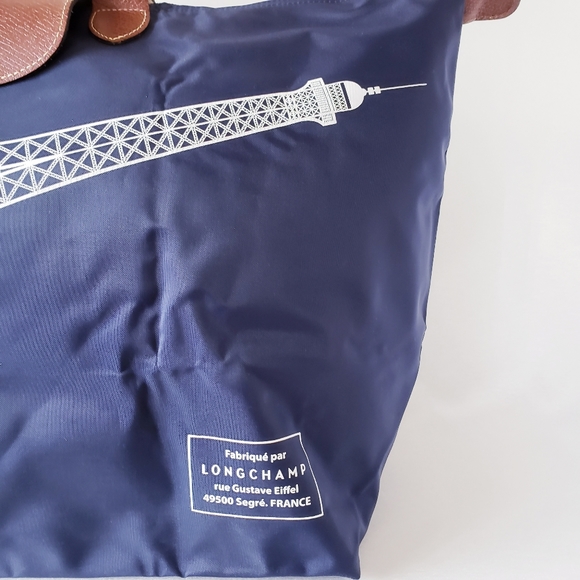 Longchamp Eiffel Tower Le Pliage Travel Bag - Navy - Picture 3 of 13